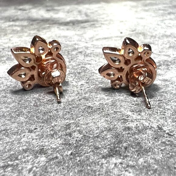 Bomb Party Earrings, universal size, yellow topaz looking stone with white topa - Picture 5 of 6